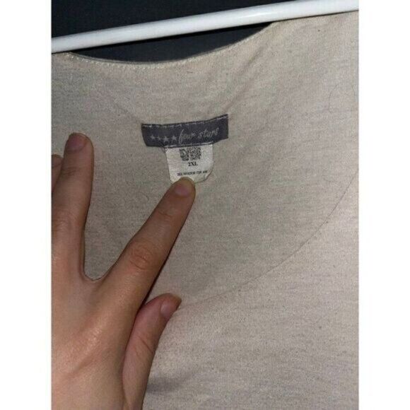 Four Stars Cream Plaid Striped Dress - Picture 3 of 3